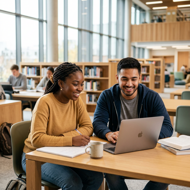Students studying together